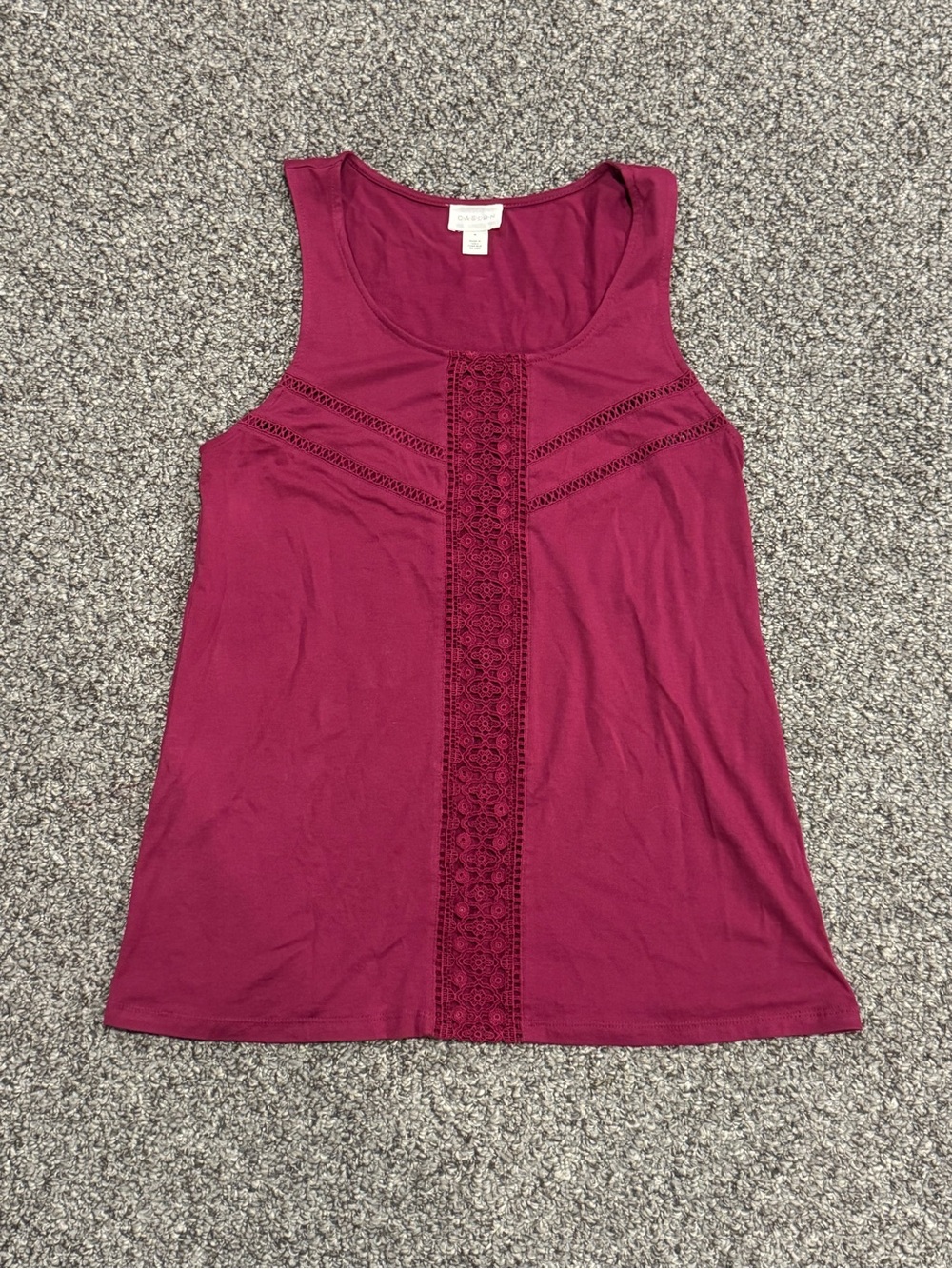 Caslon Raspberry Crochet-Trim Tank Top - Picture 2 of 6
